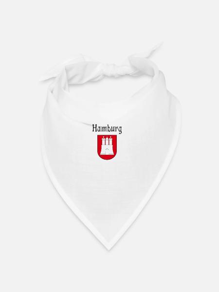 Hamburg Logo ROT Ohne Hintergrund - Bandana Dreieckstuch - Weiß