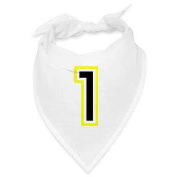 1 Zahl College - Bandana Dreieckstuch - Weiß - Vorne