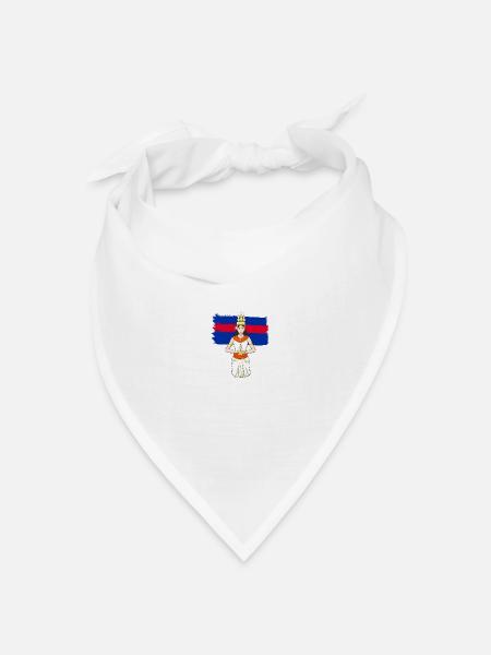 Kambodscha Tradition Tanz Khmer Apsara I Geschenk - Bandana Dreieckstuch - Weiß