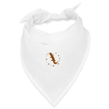 Salamander - Amphibie Tier - Bandana Dreieckstuch - Weiß - Vorne