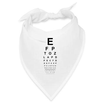 Sehtest Brille Optiker Augen lesen Buchstaben ABC - Bandana Dreieckstuch - Weiß - Vorne