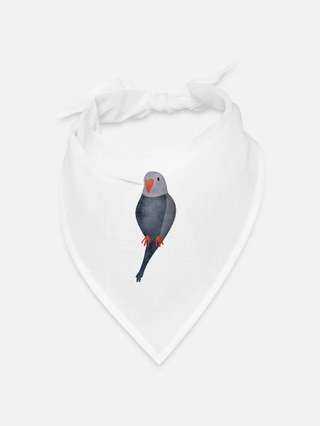 Wellensittich - Bandana Dreieckstuch - Weiß