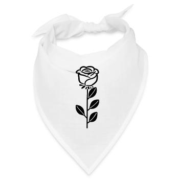 Rosa Blume - Bandana Dreieckstuch - Weiß - Vorne