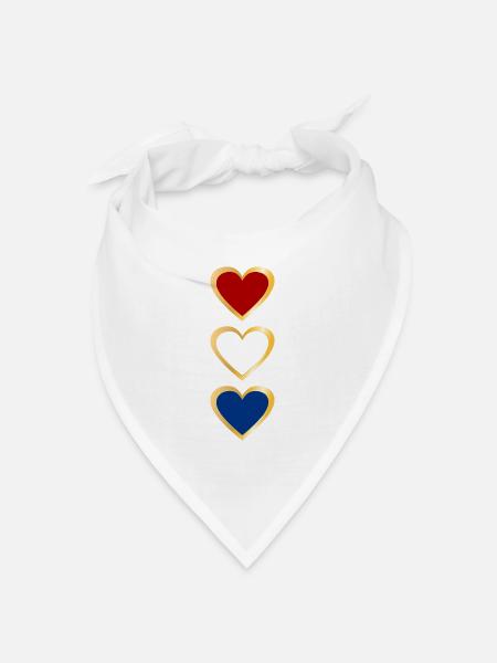 Flagge des Herzens der Niederlande - Bandana Dreieckstuch - Weiß