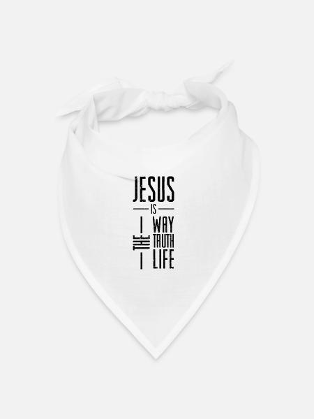 jesus weg wahrheit ewiges leben - Bandana Dreieckstuch - Weiß