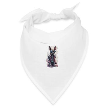 Megabyte Marauder // Cyberpunk Dog - Bandana Dreieckstuch - Weiß - Vorne