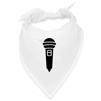 Mikrofon Symbol - Bandana Dreieckstuch - Weiß - Vorne