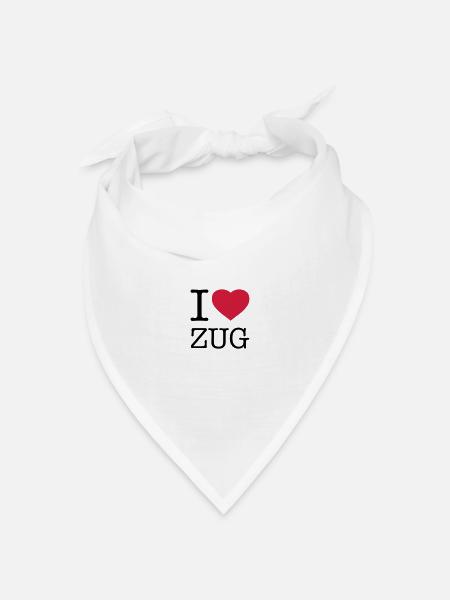 I LOVE ZUG - Bandana Dreieckstuch - Weiß