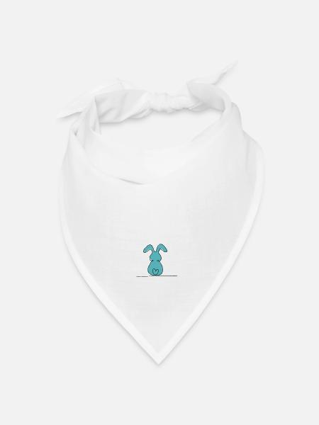 One-Line-Hase Farbig - Bandana Dreieckstuch - Weiß