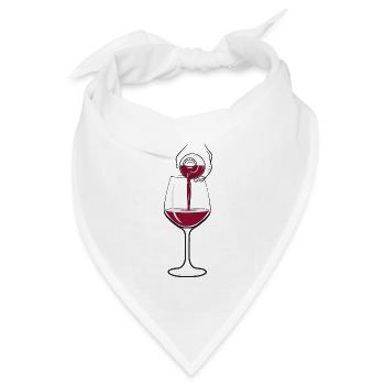 Wein Weinglas Weinflasche Weinprobe Weinlese Reben - Bandana Dreieckstuch - Weiß - Vorne