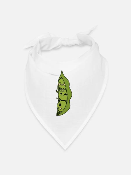Erbsen - Bandana Dreieckstuch - Weiß