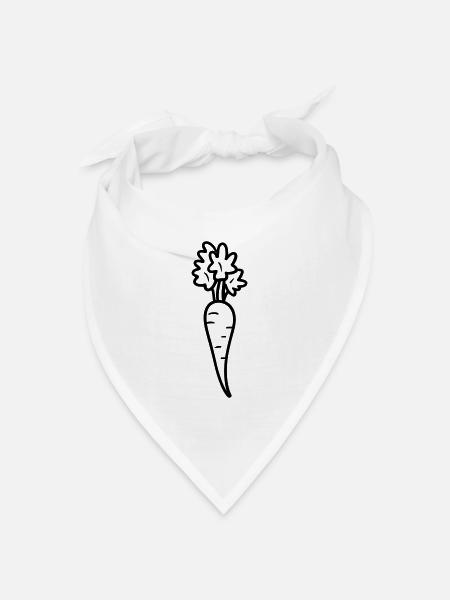 Karotte - Bandana Dreieckstuch - Weiß