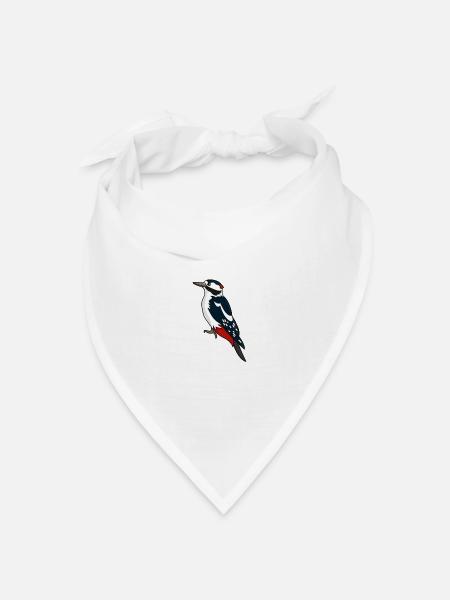 Buntspecht - Bandana Dreieckstuch - Weiß