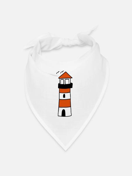 Leuchtturm - Bandana Dreieckstuch - Weiß