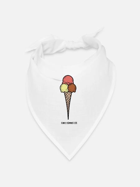 Ganz dünnes Eis - Bandana Dreieckstuch - Weiß