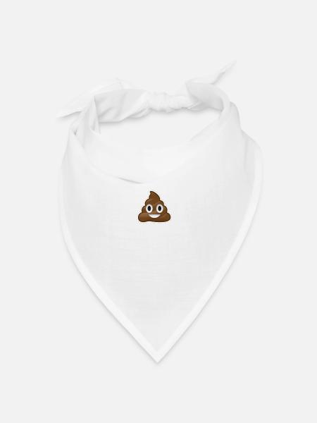 Kackhaufen Emoji - Bandana Dreieckstuch - Weiß