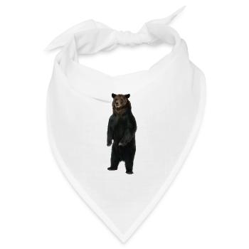 Stehender Bär - Bandana Dreieckstuch - Weiß - Vorne