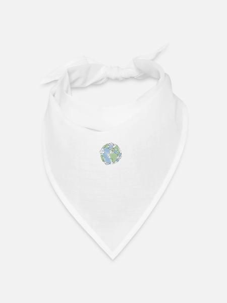 Planet Erde - Bandana Dreieckstuch - Weiß