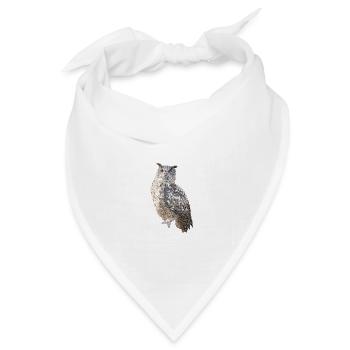 Eule Low Poly – International Owl Awareness Day - Bandana Dreieckstuch - Weiß - Vorne
