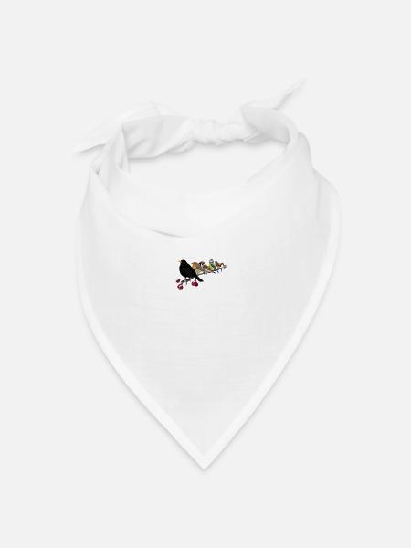 Amsel Rotkehlchen Blaumeise Ast Weihnachten Vogel - Bandana Dreieckstuch - Weiß