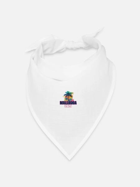Mallorca 2025 Urlaub Palmen - Bandana Dreieckstuch - Weiß