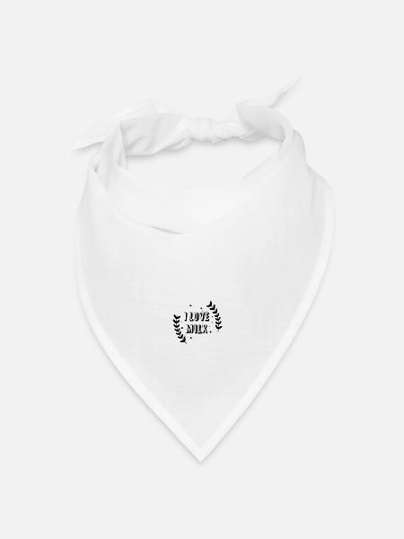 Ich liebe Milch - Bandana Dreieckstuch - Weiß