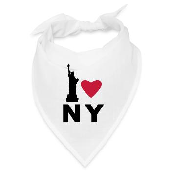 Ich liebe new york - Bandana Dreieckstuch - Weiß - Vorne