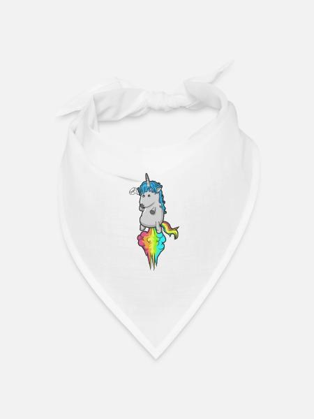 Einhorn Regenbogen Pups Wolke Mädchen T-Shirt Oops - Bandana Dreieckstuch - Weiß
