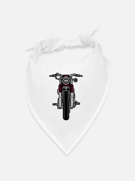 Motorrad - Bandana Dreieckstuch - Weiß