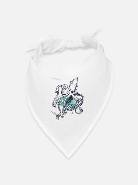 Piraten-Krake - Bandana Dreieckstuch - Weiß