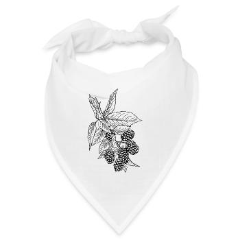 brombeere blackberry obst veggie gemuese fruits2 - Bandana Dreieckstuch - Weiß - Vorne