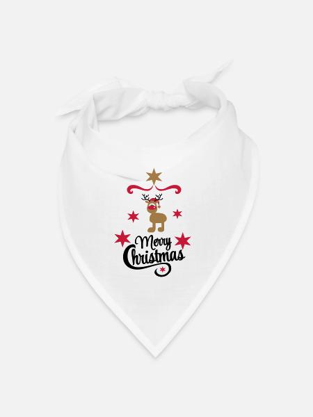 Weihnachten - Bandana Dreieckstuch - Weiß