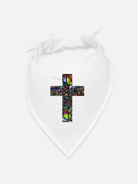 abstract Kreuz - Bandana Dreieckstuch - Weiß