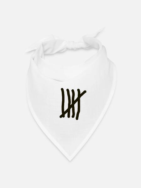 Fünf - Bandana Dreieckstuch - Weiß