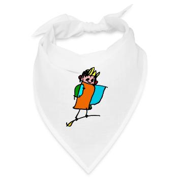 kleine Hexe auf dem Besen - Bandana Dreieckstuch - Weiß - Vorne