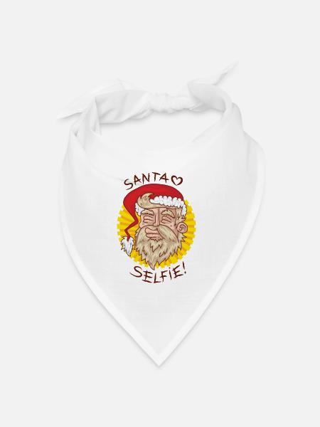 Santa Weihnachtsmann - Bandana Dreieckstuch - Weiß