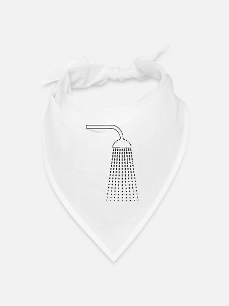 Dusche Zeichnungen - Bandana Dreieckstuch - Weiß