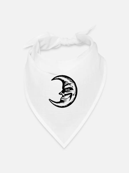 Mond - Bandana Dreieckstuch - Weiß