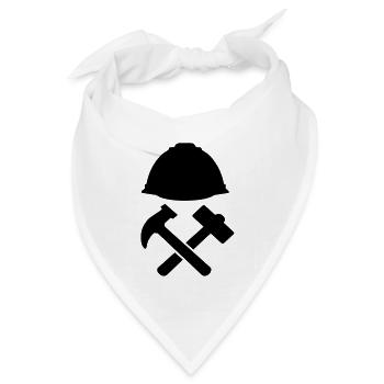 construction worker - Bandana Dreieckstuch - Weiß - Vorne