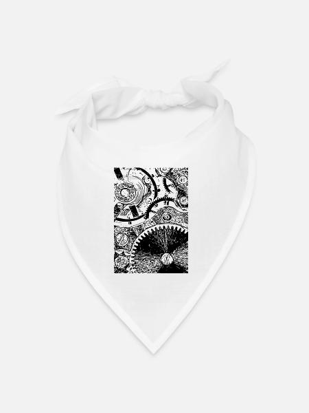 Uhrwerk - Bandana Dreieckstuch - Weiß