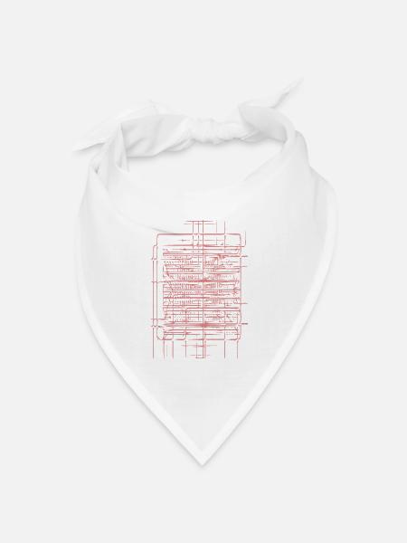 Geometrische Pinklinien Textur - Bandana Dreieckstuch - Weiß