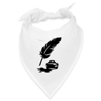 Tusche und Feder - Bandana Dreieckstuch - Weiß - Vorne