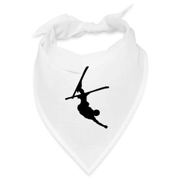 skier freestyle upside down - Bandana Dreieckstuch - Weiß - Vorne