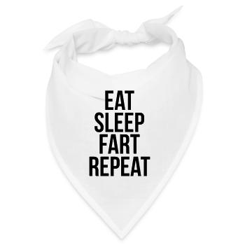 eat sleep fart repeat - Bandana Dreieckstuch - Weiß - Vorne