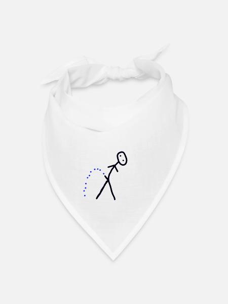 Strichmännchen das Pinkelt - Bandana Dreieckstuch - Weiß