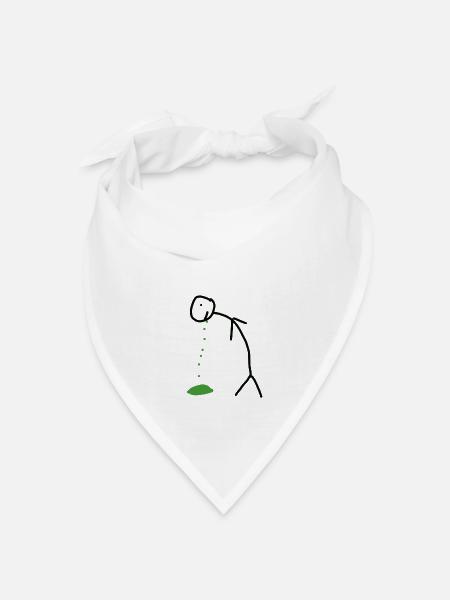 Kotzendes Strichmännchen - Bandana Dreieckstuch - Weiß