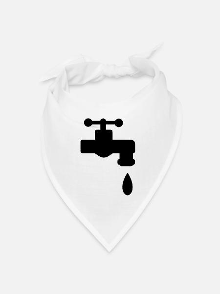 Wasserhahn Wasser Geschenk - Bandana Dreieckstuch - Weiß