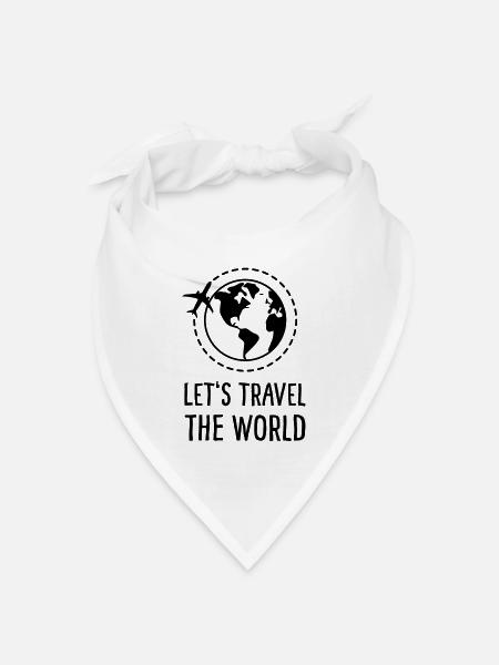 Let's Travel the World - Bandana Dreieckstuch - Weiß