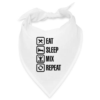 Eat Sleep Mix repeat - Bandana Dreieckstuch - Weiß - Vorne