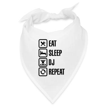 Eat Sleep DJ Repeat - Bandana Dreieckstuch - Weiß - Vorne